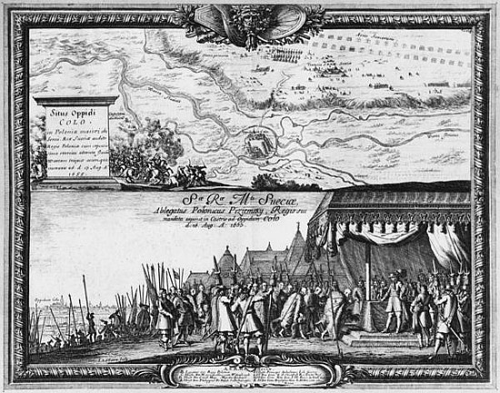 Defeat of the Polish army at Kola, August 1655, King of Sweden receives the Ambassador of Poland for à Jean Lepautre