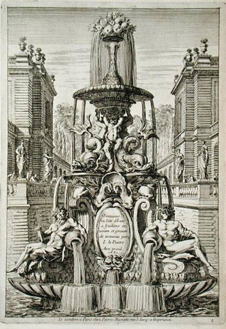 Title page from 'Fountain and Waterjets in the Italian Style' à Jean Lepautre