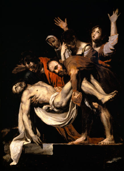 Mise au tombeau du Christ. d'après le Caravage à Jean Louis Théodore Géricault