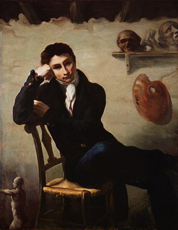 Portrait of an Artist in his Studio - Theodore Gericault en reproduction  imprimée ou copie peinte à l\'huile sur toile