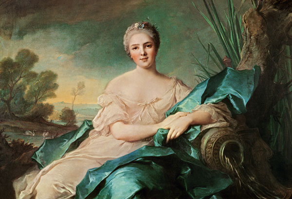 Portrait of Victoire de France as the el - Jean-Marc Nattier en  reproduction imprimée ou copie peinte à l\'huile sur toile