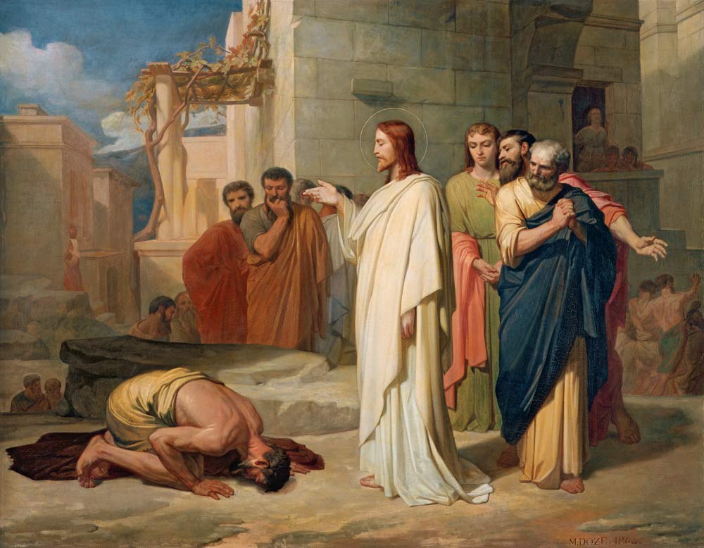 Jesus Healing the Leper à Jean-Marie Melchior Doze