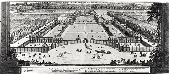 General Perspective View of the Chateau - Jean Marot en reproduction  imprimée ou copie peinte à l'huile sur toile