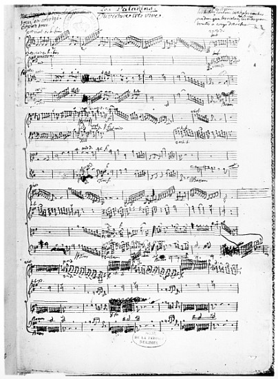 Opening page of the score of ''Les Paladins'', opera à Jean-Philippe Rameau Rameau