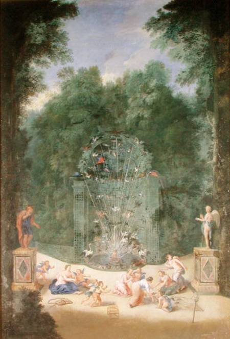 The Groves of Versailles: View of the Entrance to the Maze with Birds, Nymphs and Cherubs à Jean le Jeune Cotelle