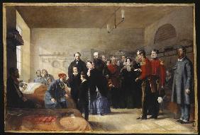 La première visite reine Victoria  s à leurs soldats blessés