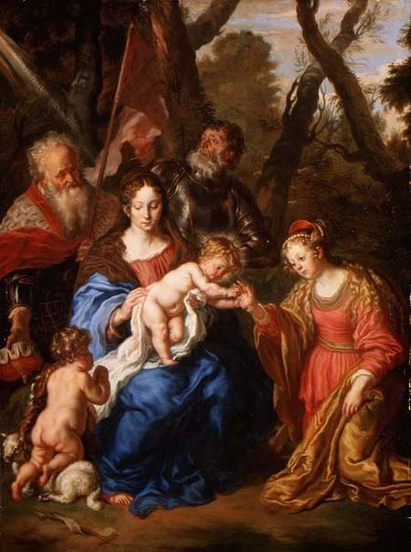 The Mystic Marriage of St. Catherine, with St. Leopold and St. William à Joachim von Sandrart