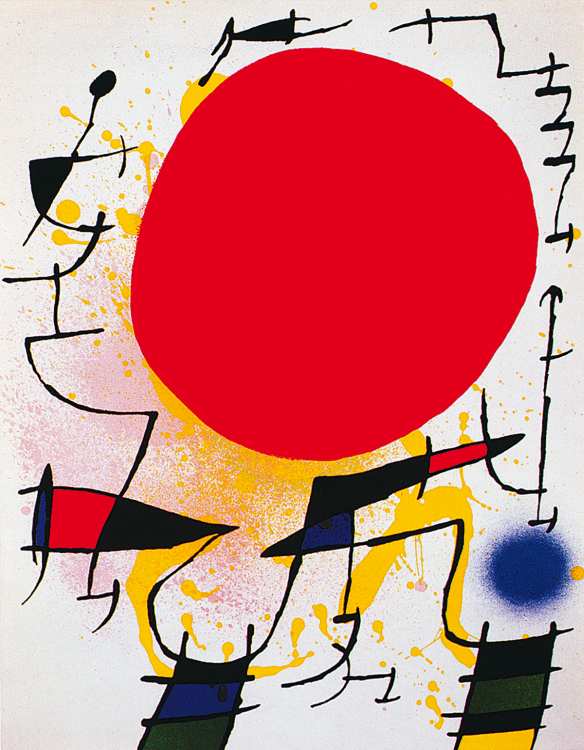 Titre de l‘image : Joan Miró - Le soleil rouge  - (JM-793)