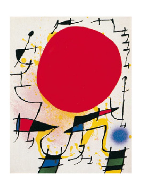 Titre de l‘image : Joan Miró - Le soleil rouge  - (JM-794)