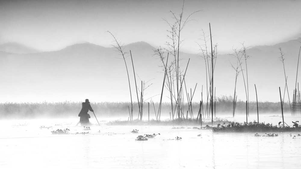 Fishing in a misty morning à Joe B N