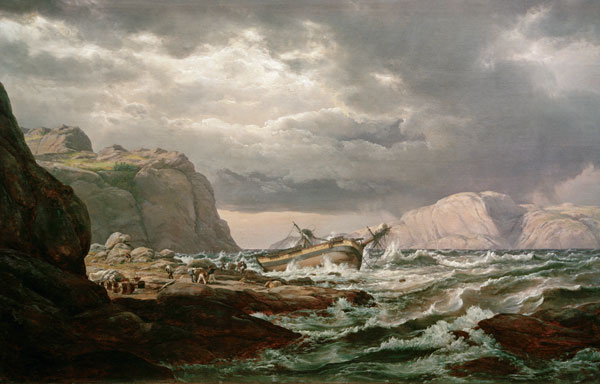 Shipwreck on the Norwegian Coast à Johan Christian Clausen Dahl