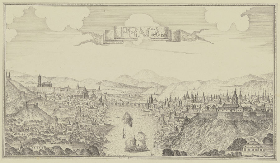 Ansicht von Prag mit der Moldau à Johann Baptist Reiser