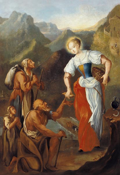 Saint Notburga, donnant du pain à Johann Georg Hoettinger