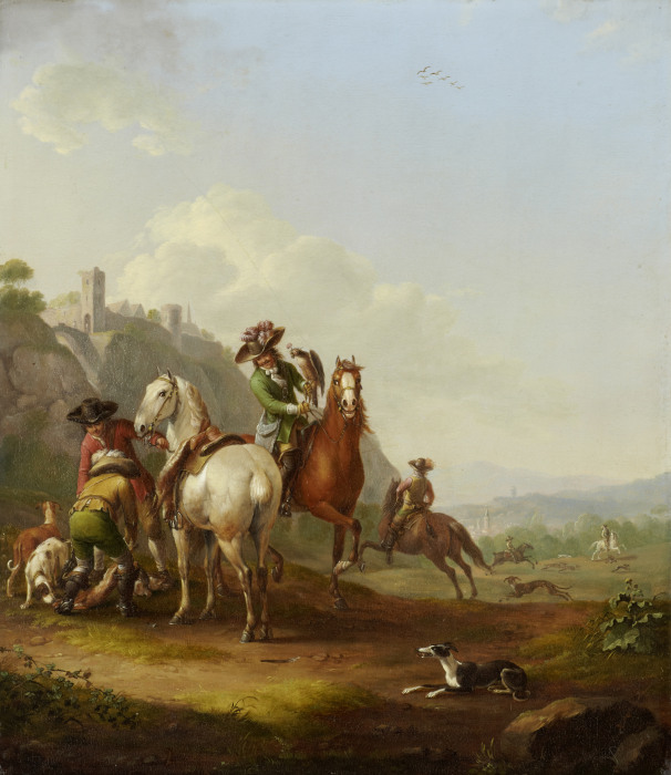 Hare-Hunt with Falconer à Johann Georg Pforr