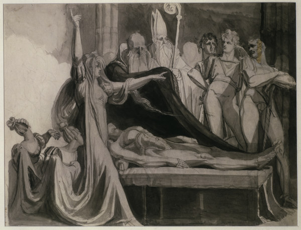 Kriemhild mourns Siegfried à Johann Heinrich Füssli