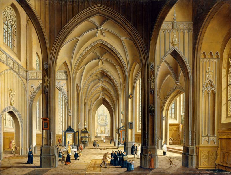 Interior of a Gothic Church à Johann Ludwig Ernst Morgenstern