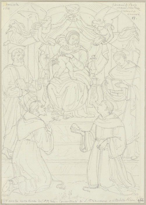 Die thronende Madonna mit Kind zwischen dem heiligen Franziskus, Stephanus, Bartholomäus sowie einem à Johann Ramboux