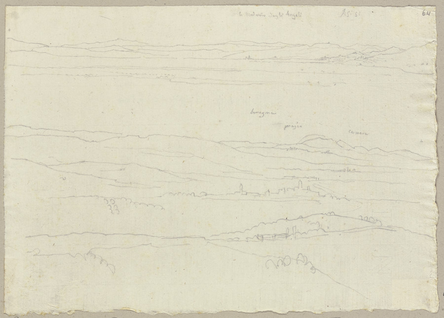 Prospekt von einem Teil des ausgedehnten Horizonts des Umbrier Tals von Montefalco à Johann Ramboux