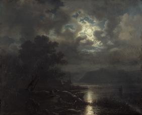 Paysage avec un clair de lune