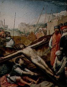 Le Christ est cloué à la croix.