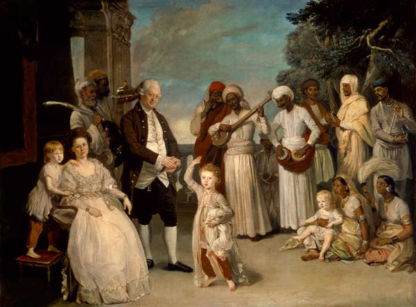 Sir Elijah and Lady Impey and Their Three Children à Johann Zoffany