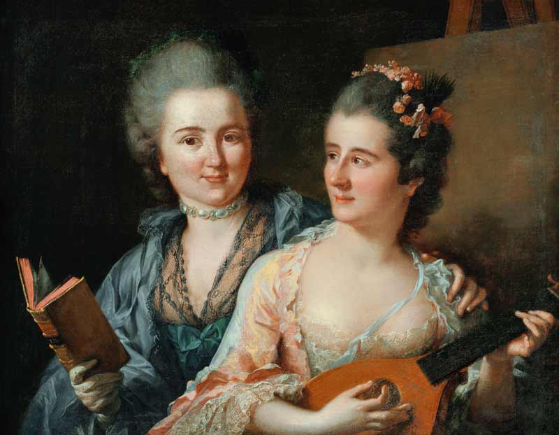 Doppelporträt der Schwestern Friederike Elisabeth und Wilhelmine Oeser à Johann Heinrich Tischbein