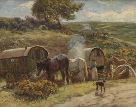 A Gypsy Encampment (board) à John Atkinson