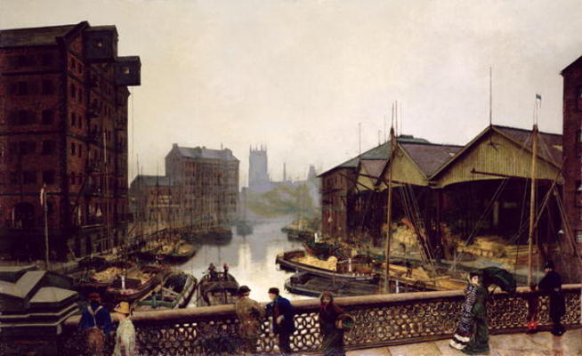 Leeds Bridge, 1880 (oil on canvas) à John Atkinson Grimshaw
