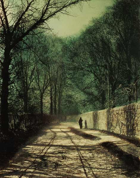 Tree Shadows in the Park Wall, Roundhay, Leeds, 1872 (oil on canvas) à John Atkinson Grimshaw