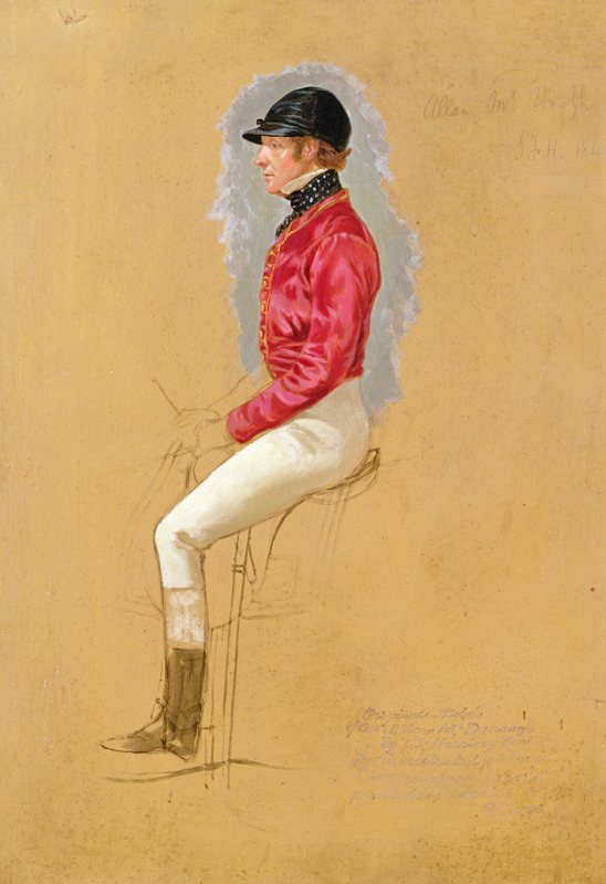 Portrait sketch of Mr Allen McDonough for 'Steeple Chase Cracks' à John Frederick Herring l'Ancien