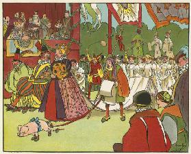 The revels at Kenilworth (colour litho)