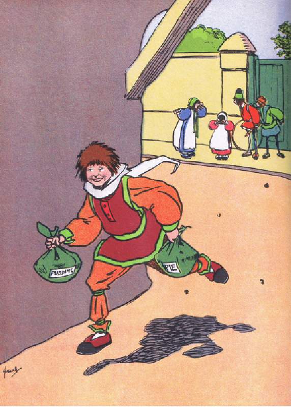 Georgey Porgey ran away, from Blackies Popular Nursery Rhymes published by Blackie and Sons Limited, à John Hassall