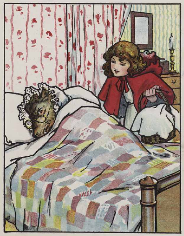 "Why granny, you do look funny!" (colour litho) à John Hassall
