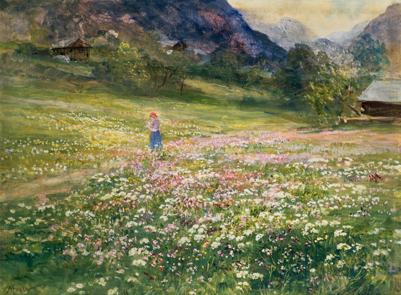 Girl in a Field of Poppies à John MacWhirter