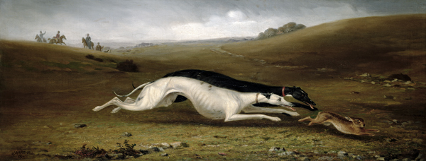Hare Coursing in a Landscape à John Marshall