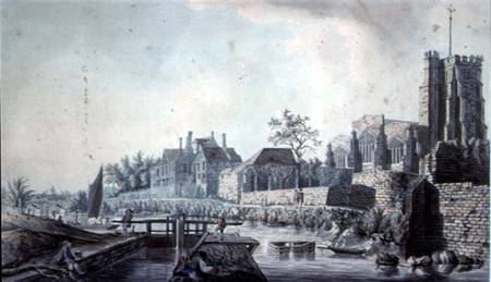 All Saints' Church and the Archbishop's Palace, Maidstone à John Melchior Barralet