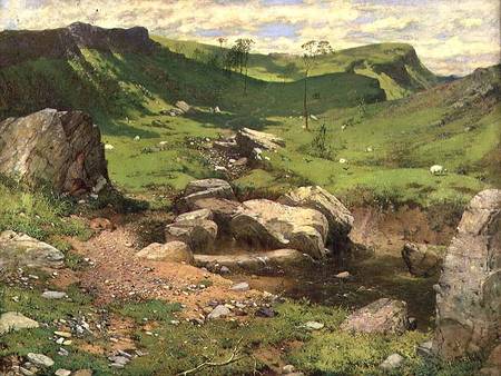 A rocky stream in a mountainous landscape à John Ritchie