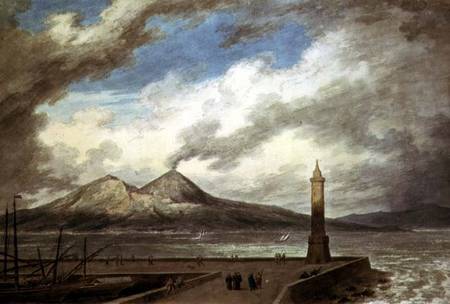 Vesuvius and Somma from the Mole at Naples à John Robert Cozens