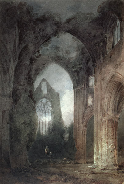 Tintern Abbey by Moonlight (pen & brown ink and w/c on paper) à John Sell Cotman