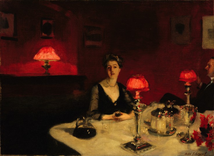 A Dinner Table at Night à John Singer Sargent