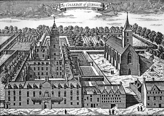 The Colledge of Glasgow, from ''Theatrum Scotiae'' à John Slezer