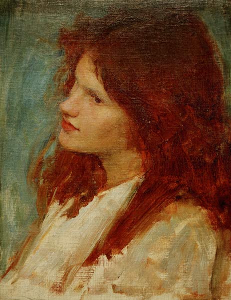 J.W.Waterhouse / Head of a Girl à John William Waterhouse