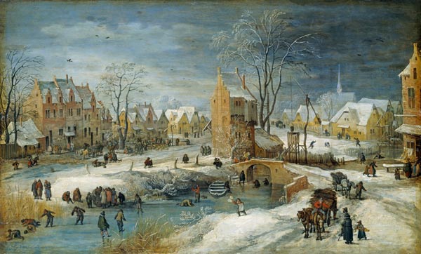 Village in Winter à Joos de Momper