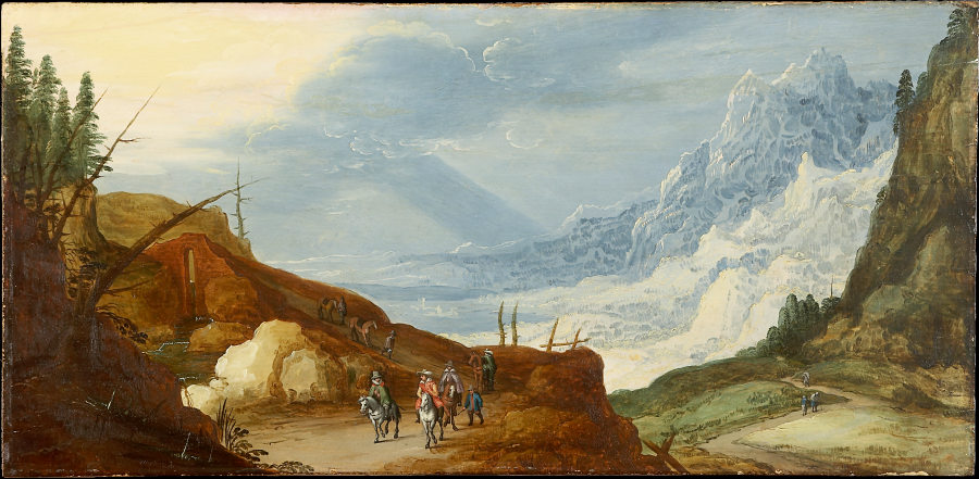 Mountain Landscape with Travelers à Joos de Momper le Jeune