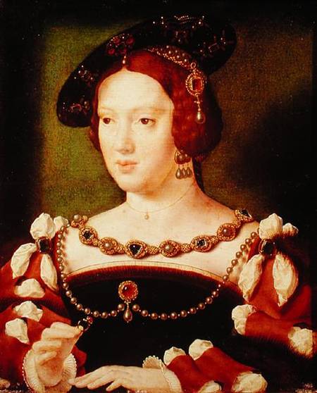 Portrait of Eleanor of Hapsbourg (1498-1558) à Joos van Cleve (alias van der Breke)