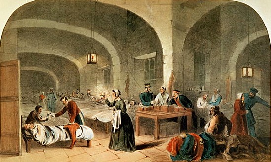 Sketch of a ward at the Hospital at Scutari, c.1856 à Joseph-Austin Benwell