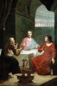 Le Christ chez Emmaüs, le pain cassant. Projet pour une peinture d'autel