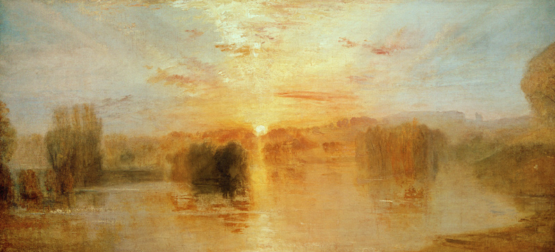 Le lac, Petworth, coucher de soleil ; étude à William Turner