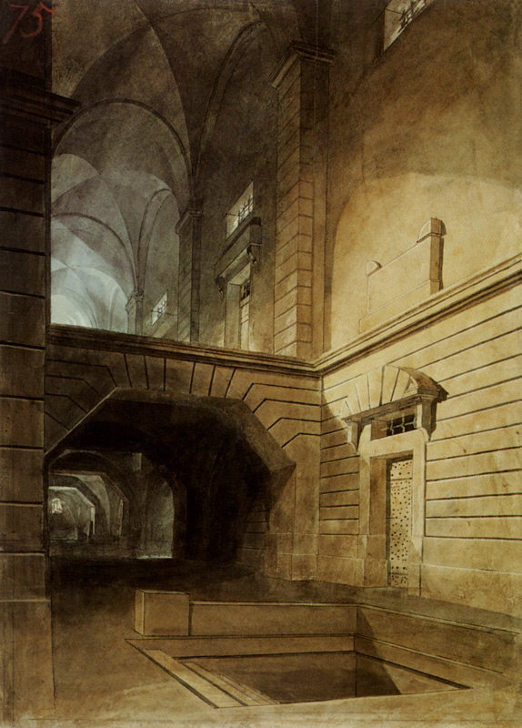 Intérieur d'une prison, d'après Piranesi à William Turner