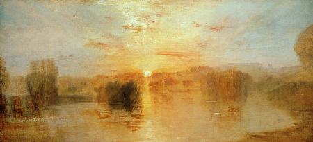 Le lac, Petworth, coucher de soleil ; étude